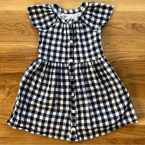 Gap Kids Girls Navy Gingham Dress - 5T